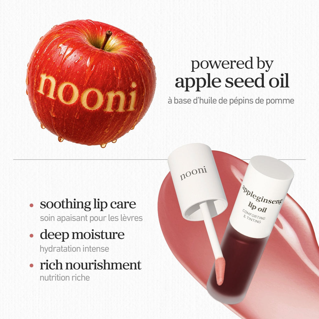 NOONI Apple Ginseng Lip Oil 3.7ml - Korean tinted lip oil shade