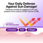 numbuzin No.9 sunscreen - lightweight texture, non-sticky finish