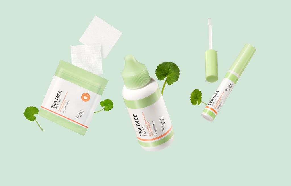 A'PIEU The Pure Tea Tree Pore Pad, Essence and Spot Serum collection photograph - products sold separately