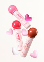 A'PIEU Candy Tint three shades styled with heart-shaped props