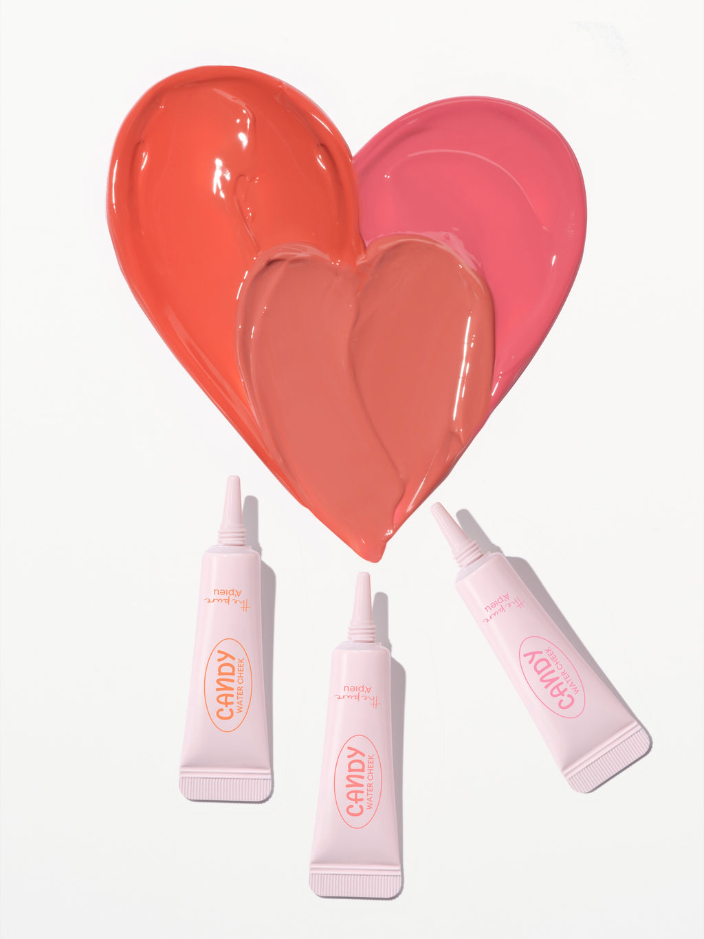 A'PIEU Candy Water Cheek trio with heart-shaped colour textures