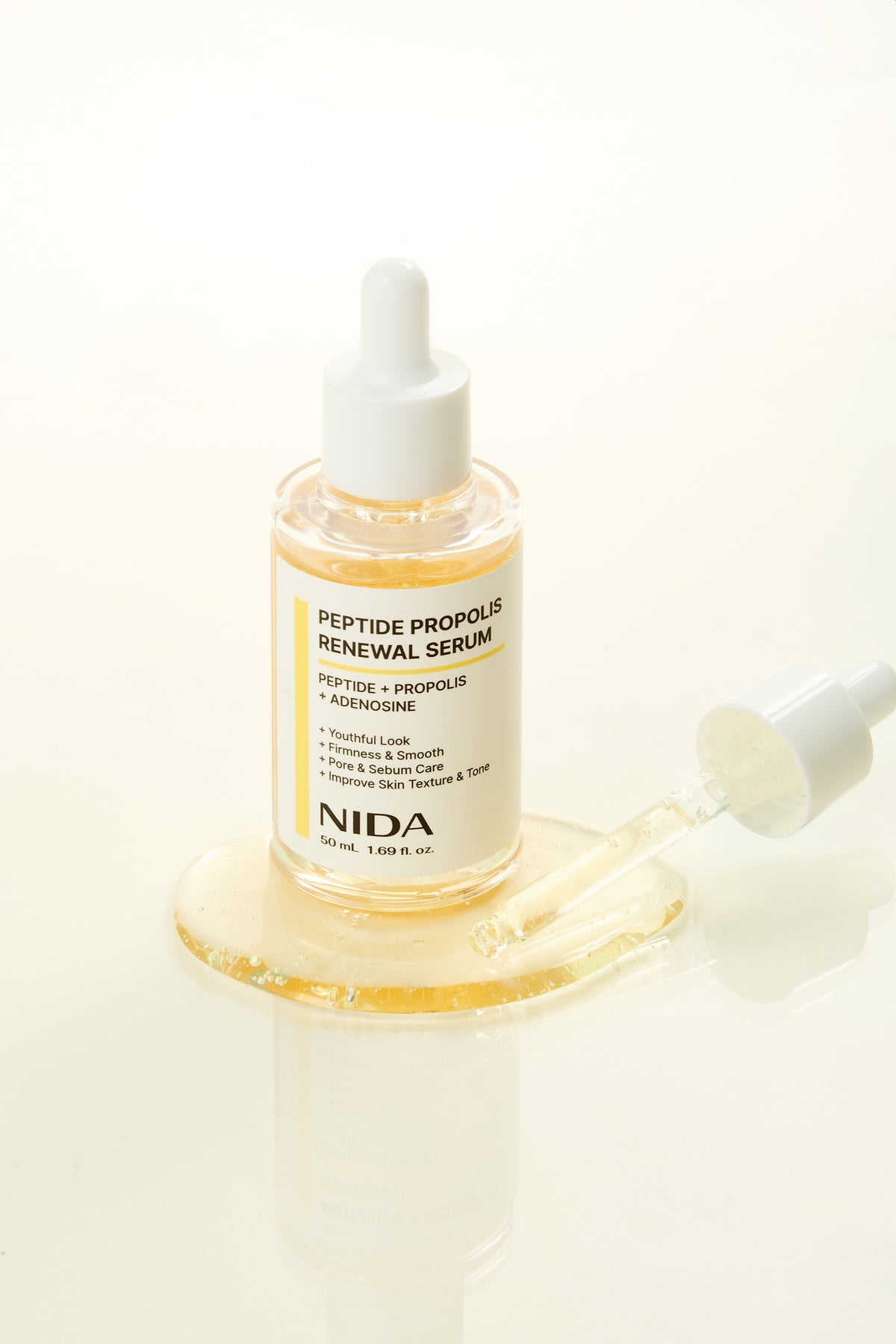 NIDA Peptide Propolis Renewal Serum 50ml — product detail and texture